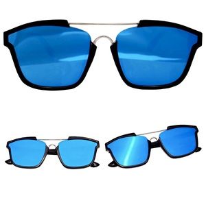 Unisex Flat Frame Mirror Lens Sunglasses